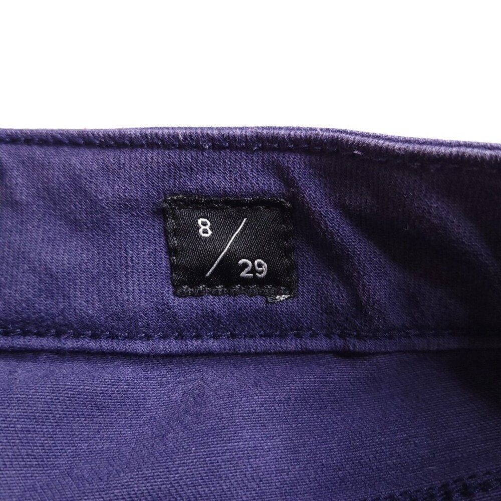 Lucky Brand Womens Lolita Skinny Jeans 8 Raw Hem Low Rise Purple Stretch - Picture 8 of 9